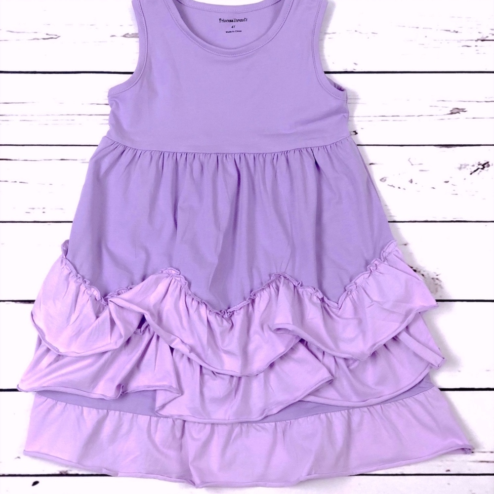 Little Girl's Purple Ruffle Dress